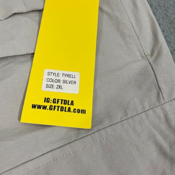 NEW GFTD LA Pants Men XXL Tan Pull on Drawstring Snap  Ankle Cargo - Picture 6 of 13